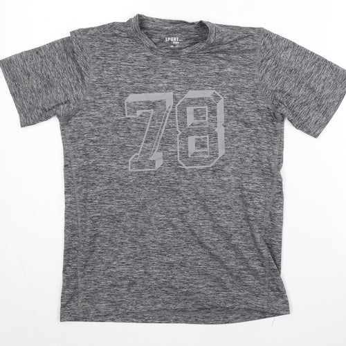 Pocopiano Boys Grey Jersey T-Shirt, 12-13 Years, Sporty Fit