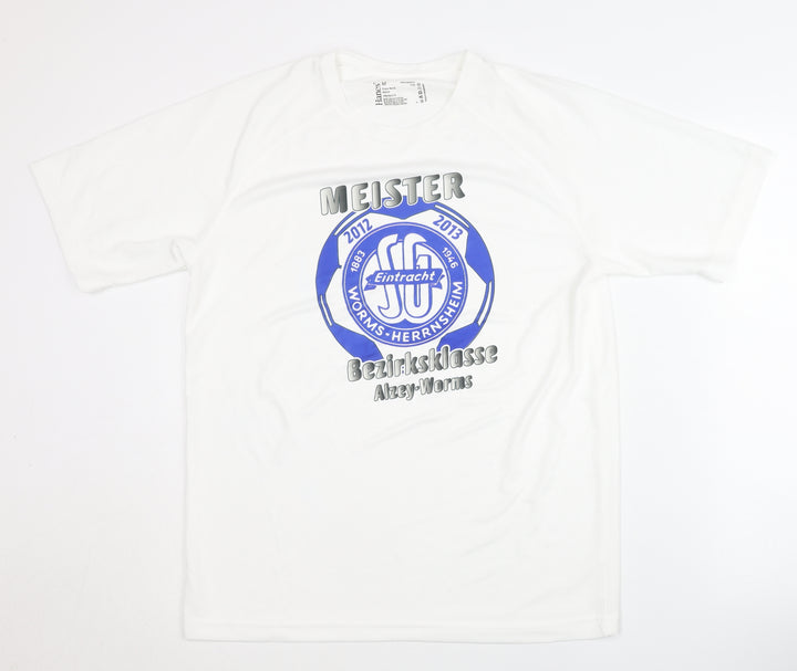Hanes Men's White M T-Shirt Jersey Sports