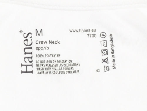 Hanes Men's White M T-Shirt Jersey Sports