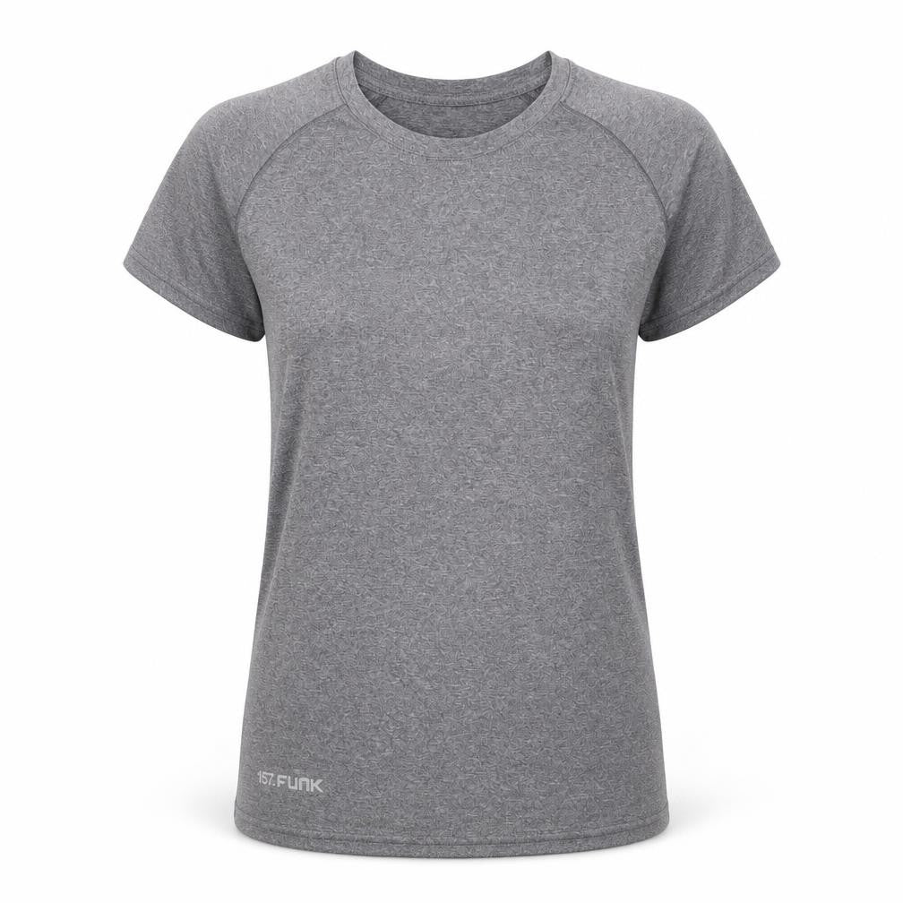 Front view of 157 Funk Grey Women's Regular Fit Gym T-Shirt