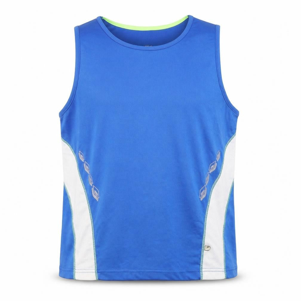 Front view of Crane Sports Men's Blue Tank Top L