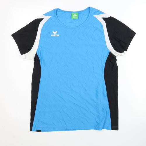 Erima Women's Blue Black Gym T-Shirt Size 10