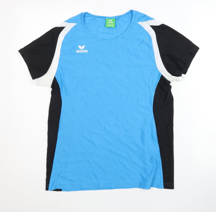 Erima Women's Blue Black Gym T-Shirt Size 10
