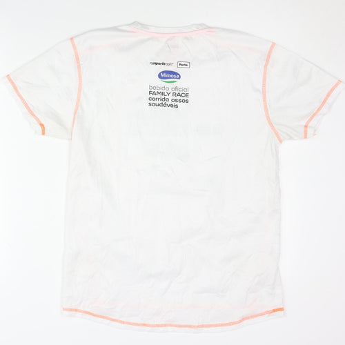42K Men's White Running T-Shirt M Graphic Print