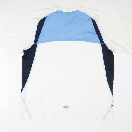 Crane Men's White V-Neck Activewear Top L