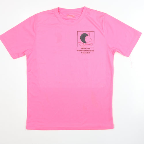 Awdis Men's Pink Graphic T-Shirt, Size S, Water Sports