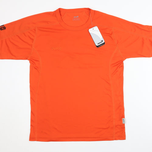 Jako Men's Orange T-Shirt, S, Crew Neck, Activewear