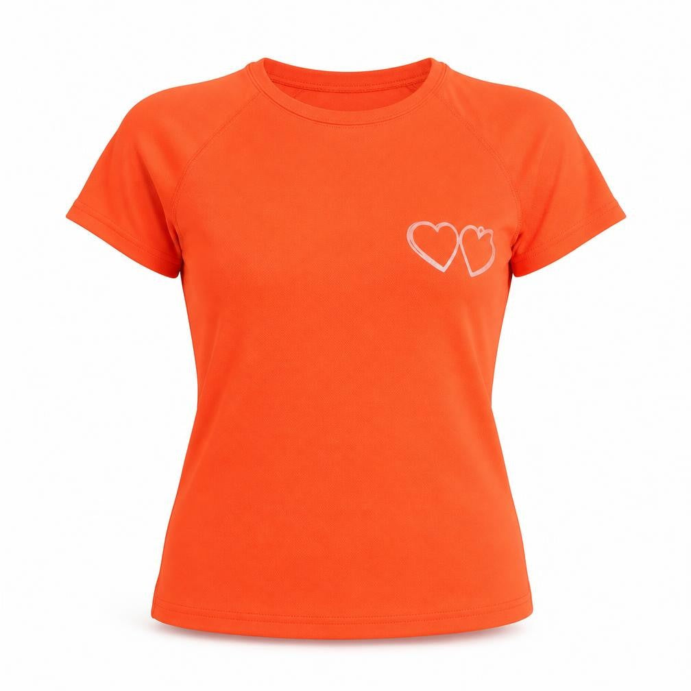 US Basic Women's Orange T-Shirt, Size S, Crew Neck