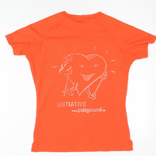 US Basic Women's Orange T-Shirt, Size S, Crew Neck