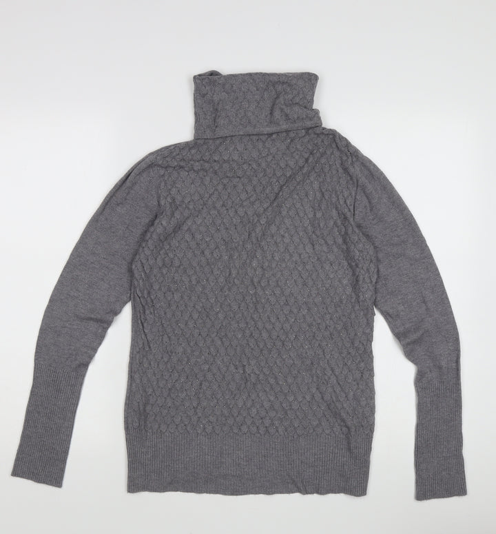Passioni Women's Grey Roll Neck Pullover Jumper S