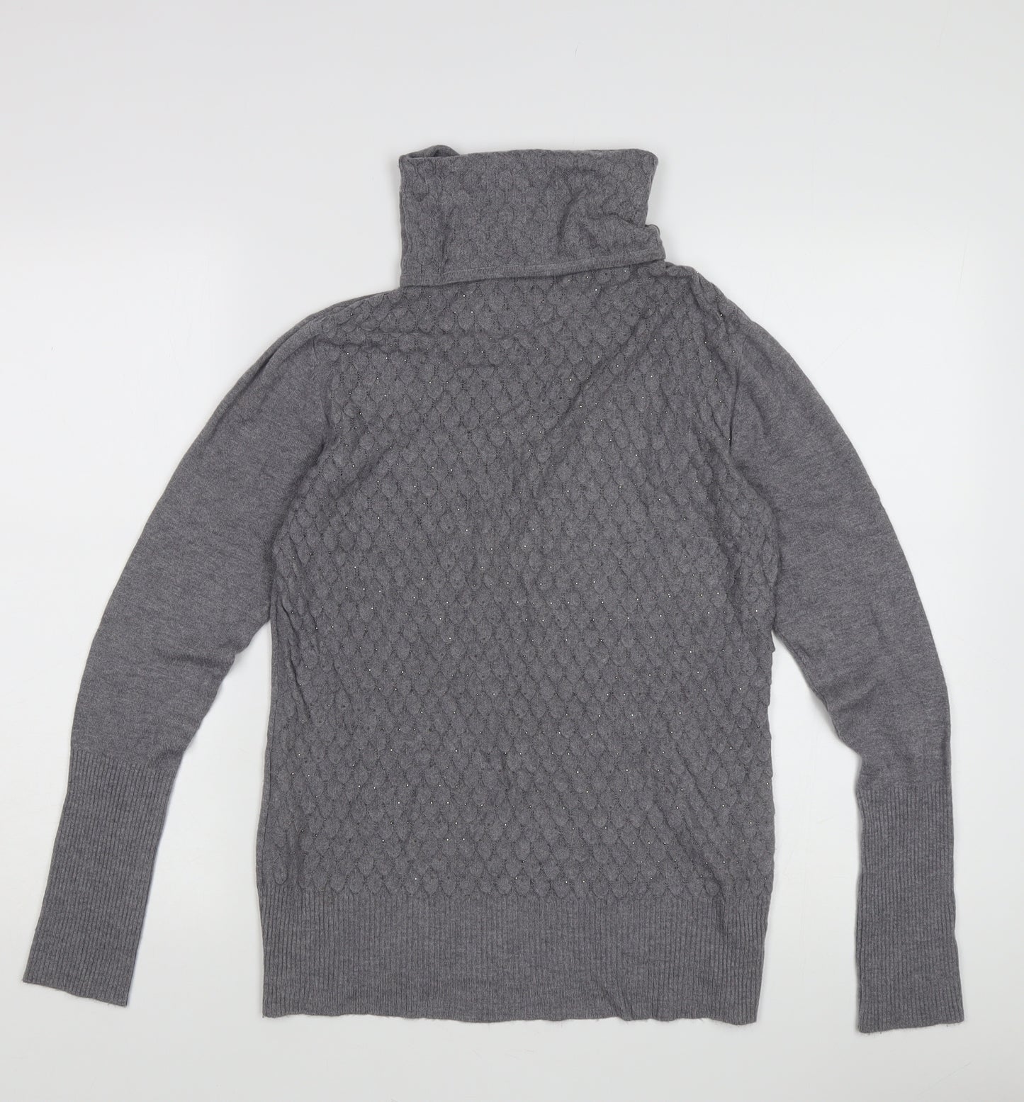 Passioni Women's Grey Roll Neck Pullover Jumper S
