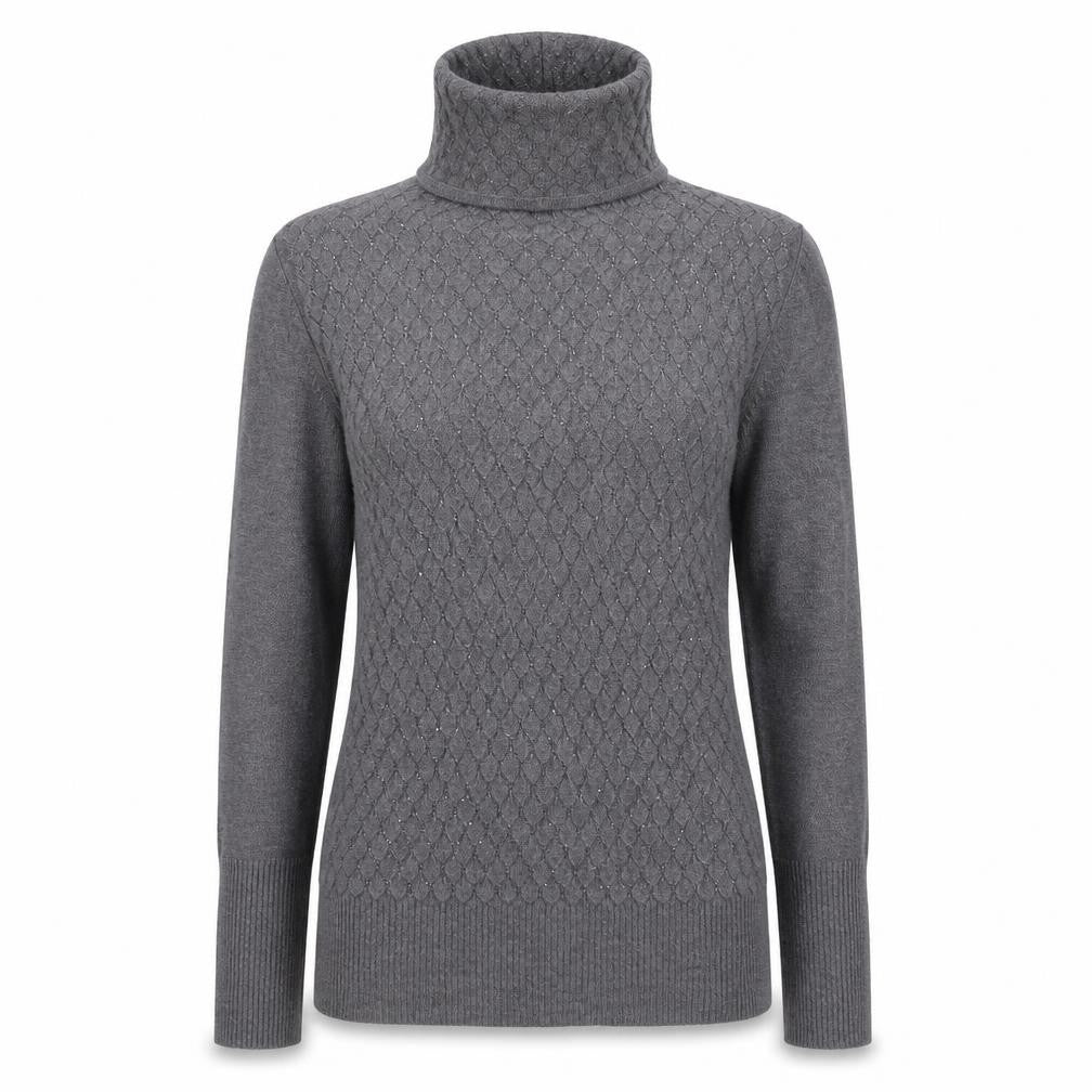 Front view of Passioni Women's Grey Roll Neck jumper S