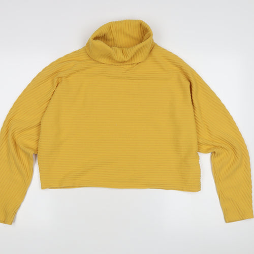 New Look Women's Yellow Roll Neck Pullover Jumper Large