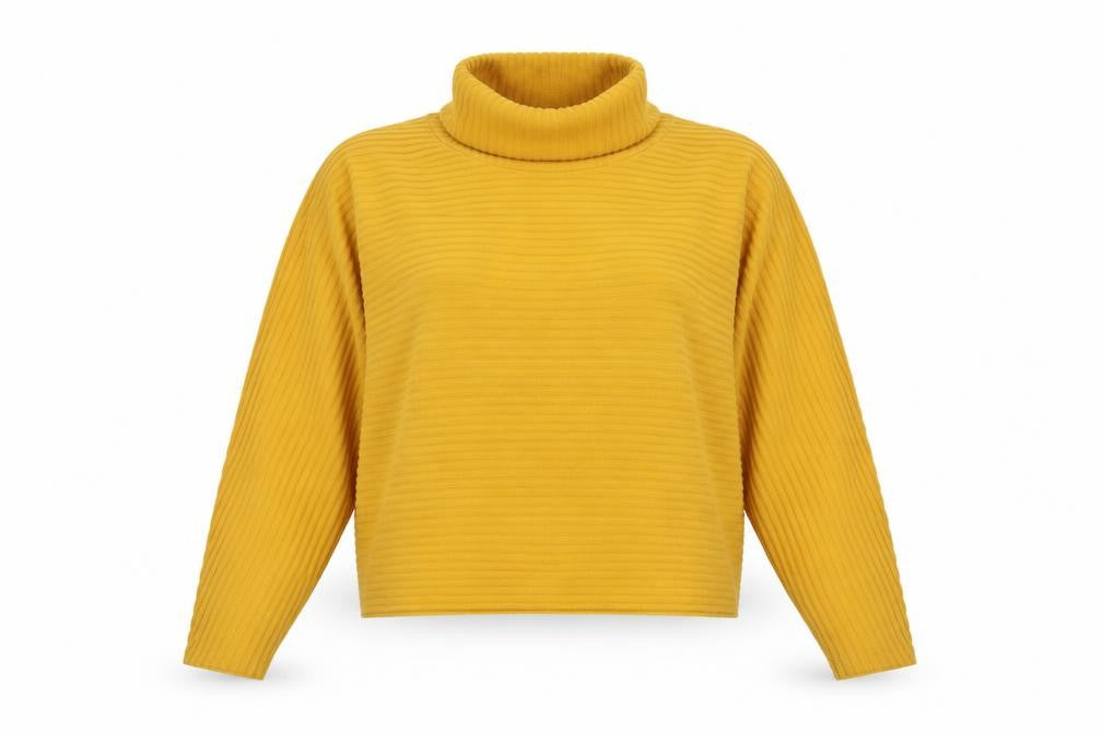 Front view of New Look Women's Yellow Roll Neck jumper Large
