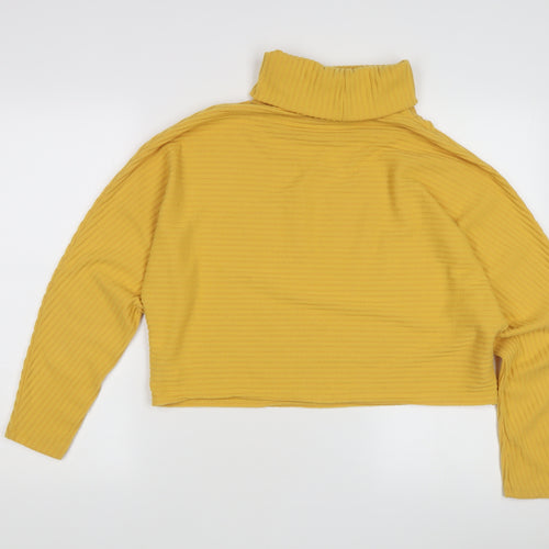 New Look Women's Yellow Roll Neck Pullover Jumper Large