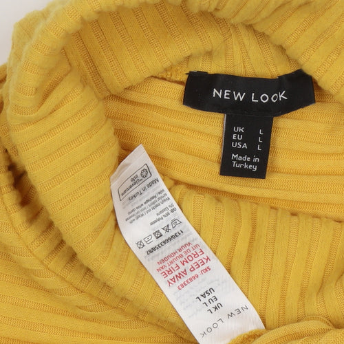 New Look Women's Yellow Roll Neck Pullover Jumper Large