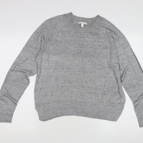 Basics Women's Grey Crew Neck Pullover Jumper M