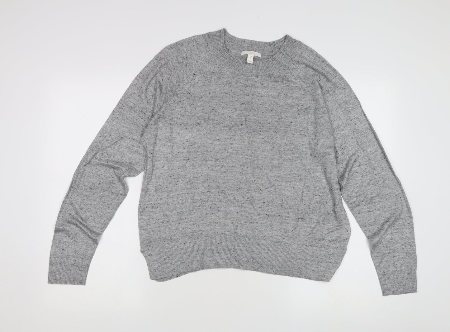 Basics Women's Grey Crew Neck Pullover Jumper M