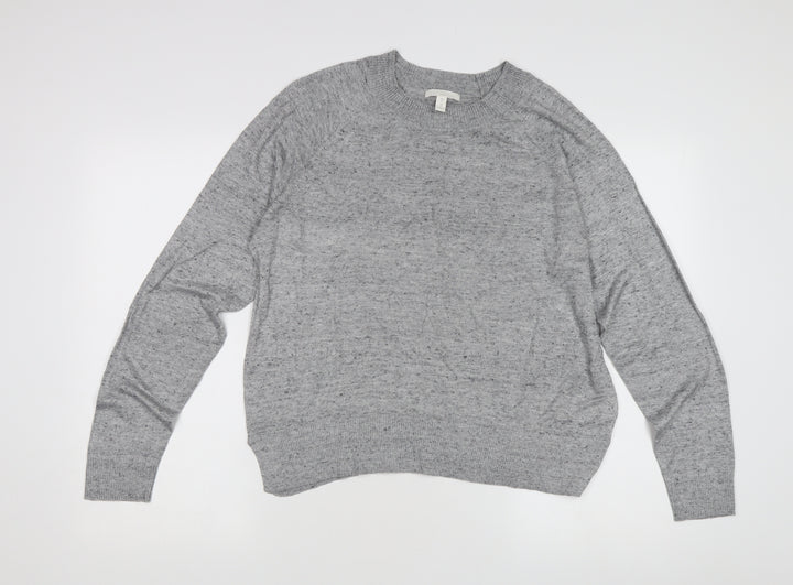 Basics Women's Grey Crew Neck Pullover Jumper M