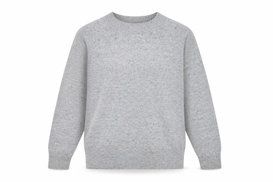 Front view of Basics Women's Grey Crew Neck jumper M