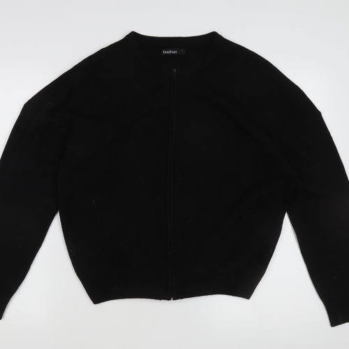 Boohoo Women's Black Full Zip Jumper, Size S