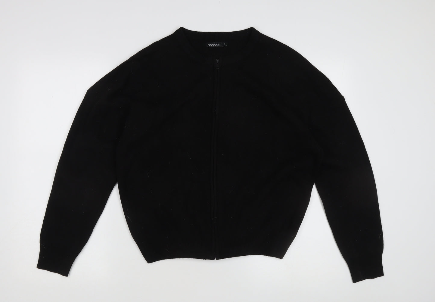 Boohoo Women's Black Full Zip Jumper, Size S