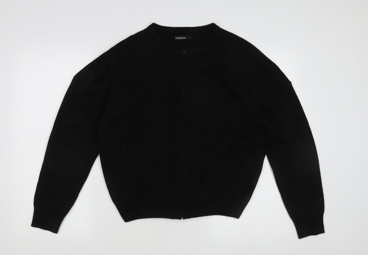 Boohoo Women's Black Full Zip Jumper, Size S