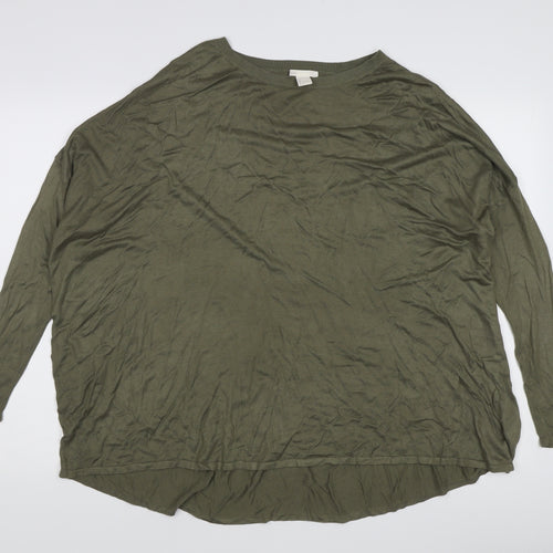 H&M Women’s Green Pullover Jumper - Size 14