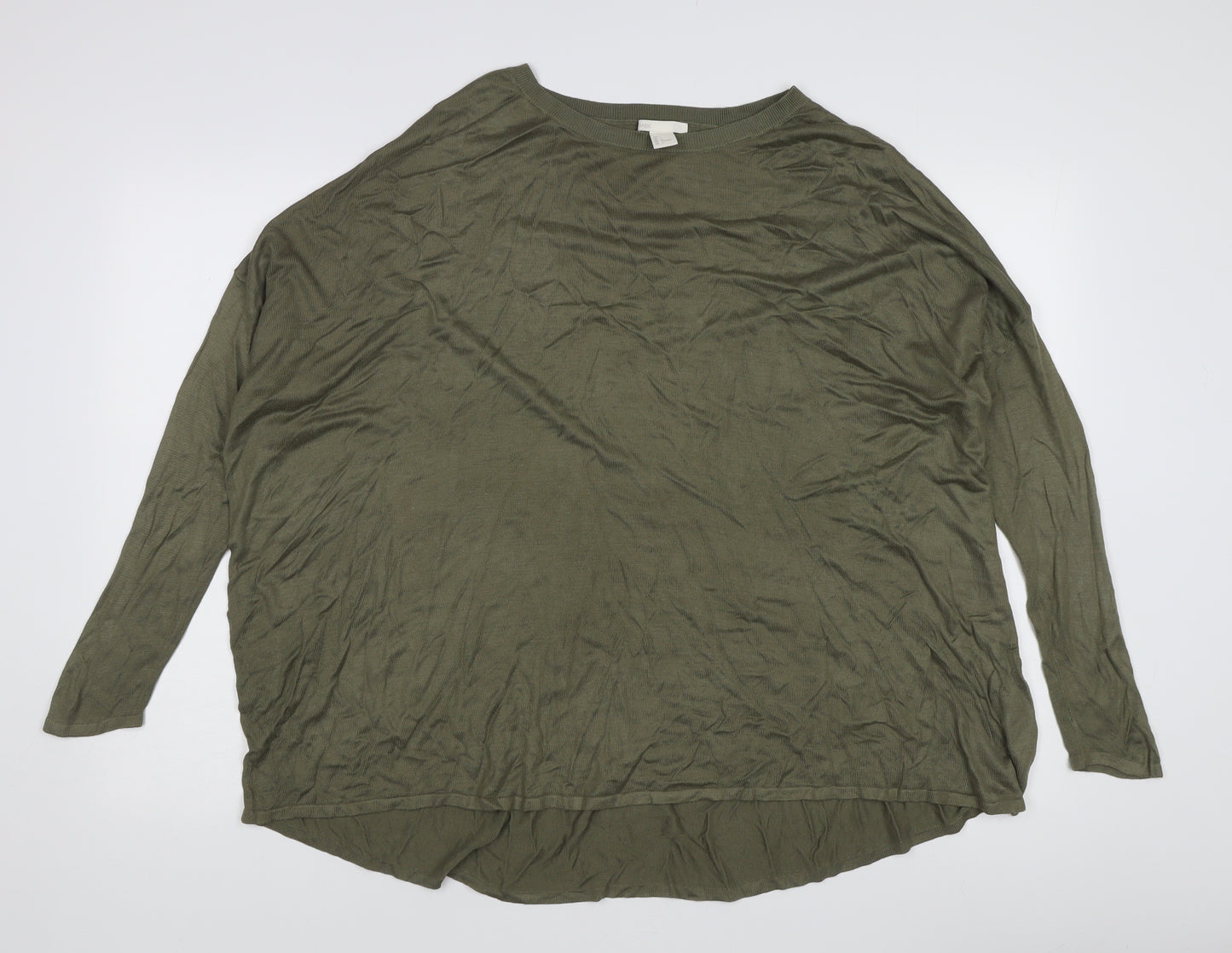H&M Women’s Green Pullover Jumper - Size 14
