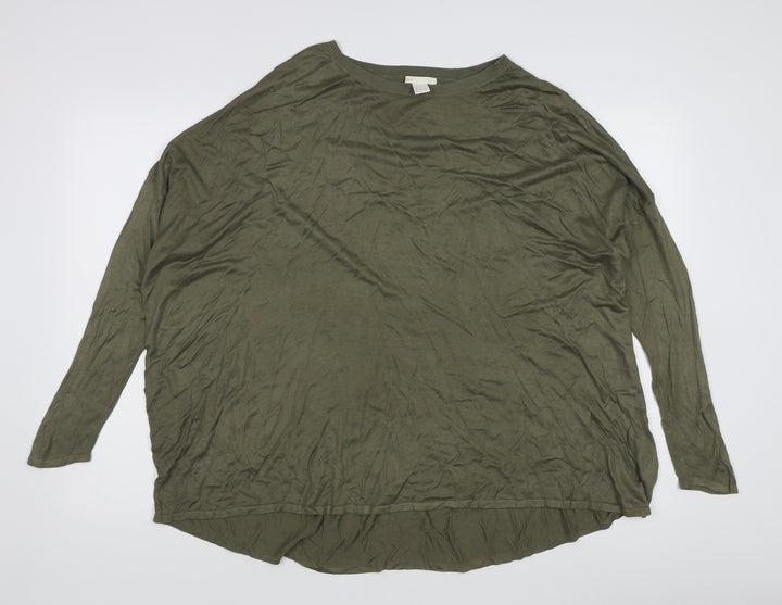 H&M Women’s Green Pullover Jumper - Size 14