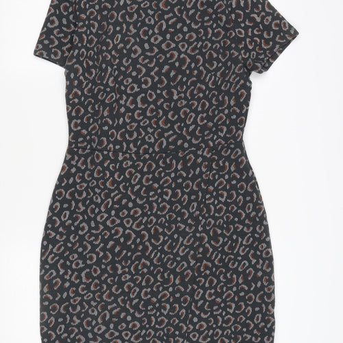 Next Women's Grey Animal Print Pencil Dress Size 10