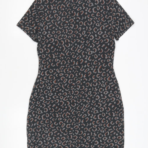 Next Women's Grey Animal Print Pencil Dress Size 10