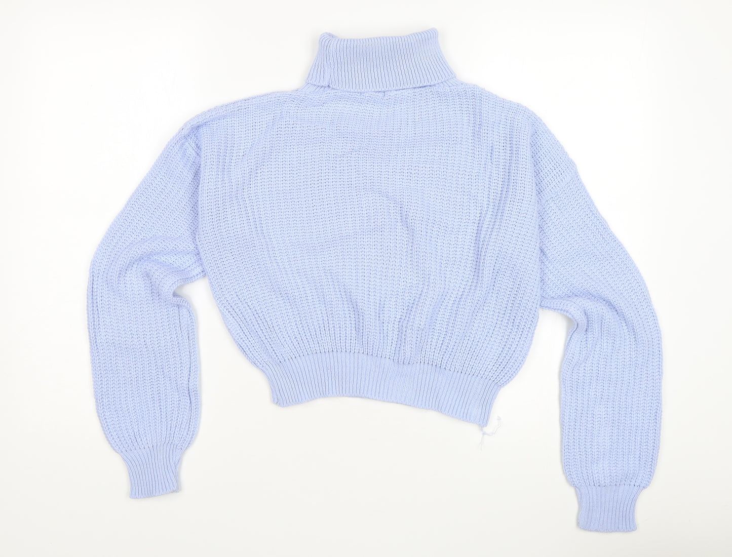 Boohoo Women's Blue Roll Neck Chunky Knit Jumper S
