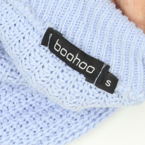 Boohoo Women's Blue Roll Neck Chunky Knit Jumper S