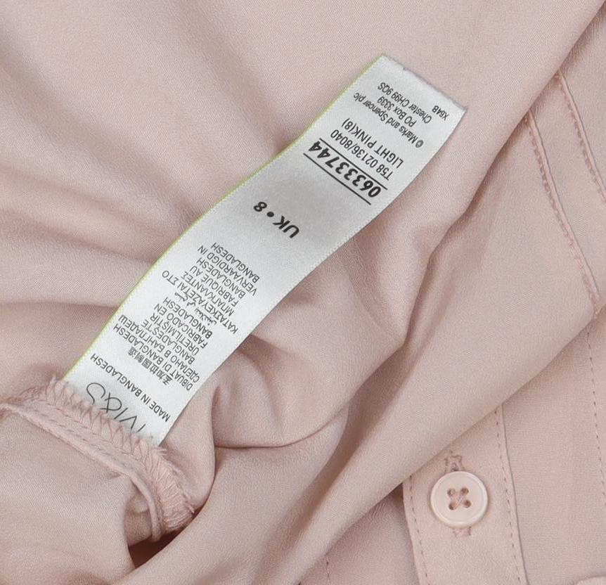 Marks and Spencer Women's Pink Button-Up Shirt