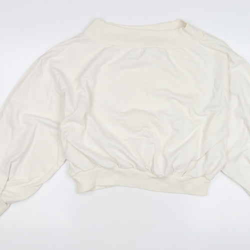 Boohoo Women's Ivory Pullover Sweatshirt Size 16