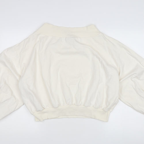 Boohoo Women's Ivory Pullover Sweatshirt Size 16
