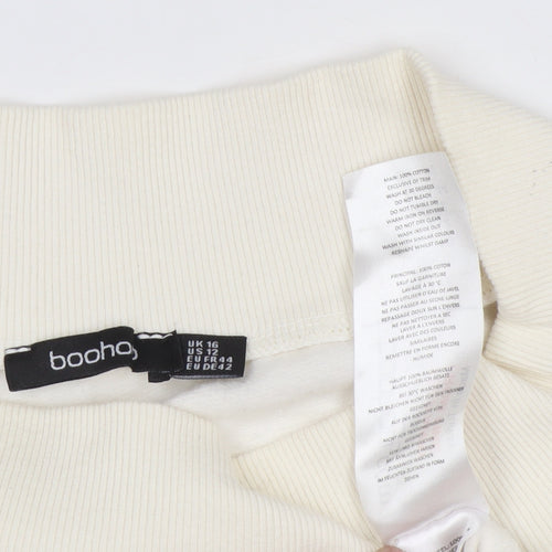Boohoo Women's Ivory Pullover Sweatshirt Size 16