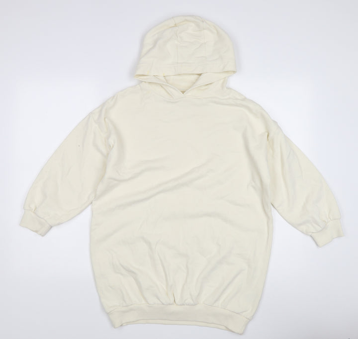 Next Girls Ivory Hoodie, Size 10 Years, Cotton Blend