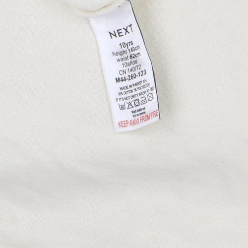 Next Girls Ivory Hoodie, Size 10 Years, Cotton Blend