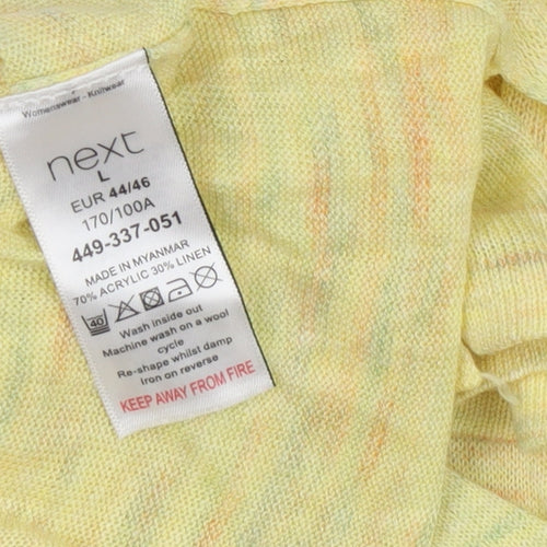 Next Women's Yellow Boat Neck Jumper Size L