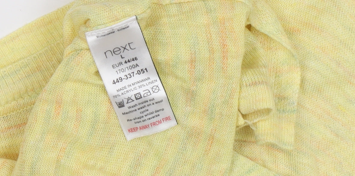 Next Women's Yellow Boat Neck Jumper Size L