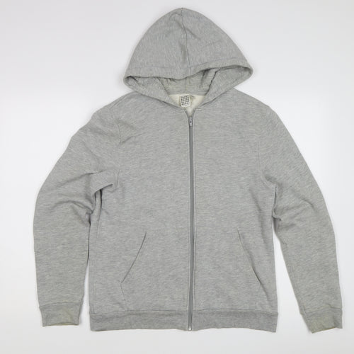 Topman Men’s Grey Full Zip Hoodie, Size S