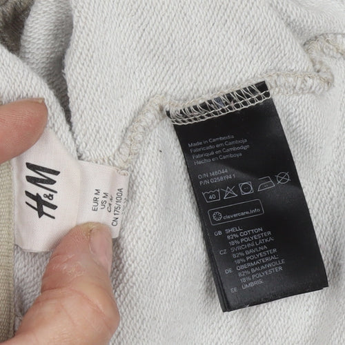 H&M Men's Grey Pullover Sweatshirt M