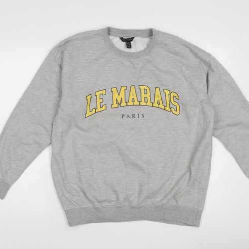 New Look Women's Grey Pullover Sweatshirt M