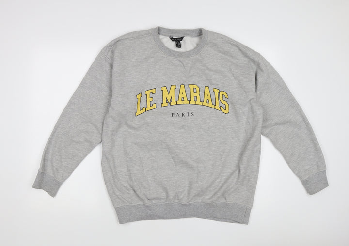 New Look Women's Grey Pullover Sweatshirt M