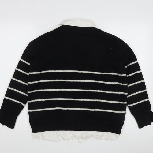 River Island Women's Black Striped XS Pullover Jumper