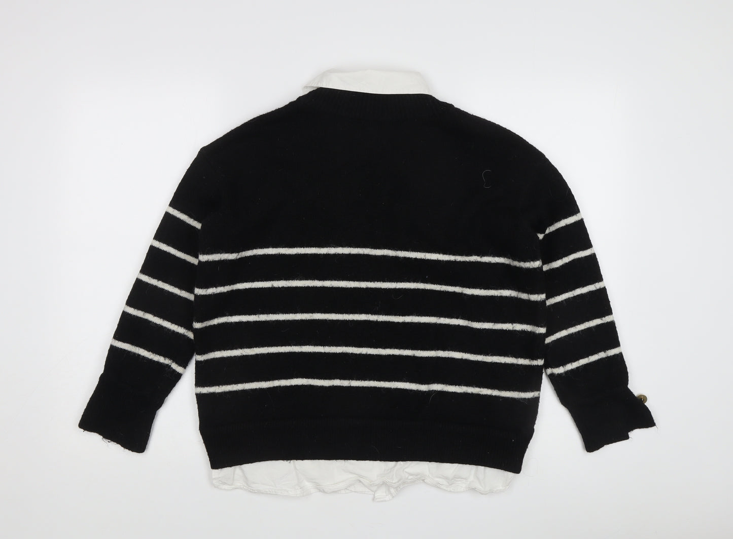 River Island Women's Black Striped XS Pullover Jumper