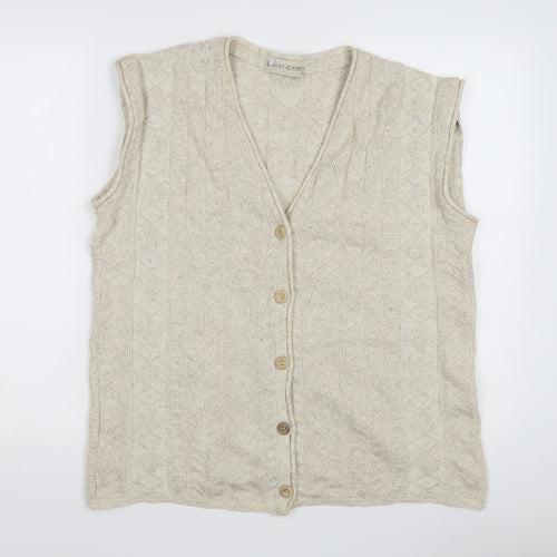 Laura Gribby Beige Cotton Linen Women's Waistcoat M