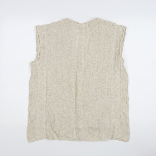 Laura Gribby Beige Cotton Linen Women's Waistcoat M